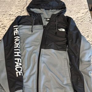 The North Face Men's Black and Light Gray Windbreaker